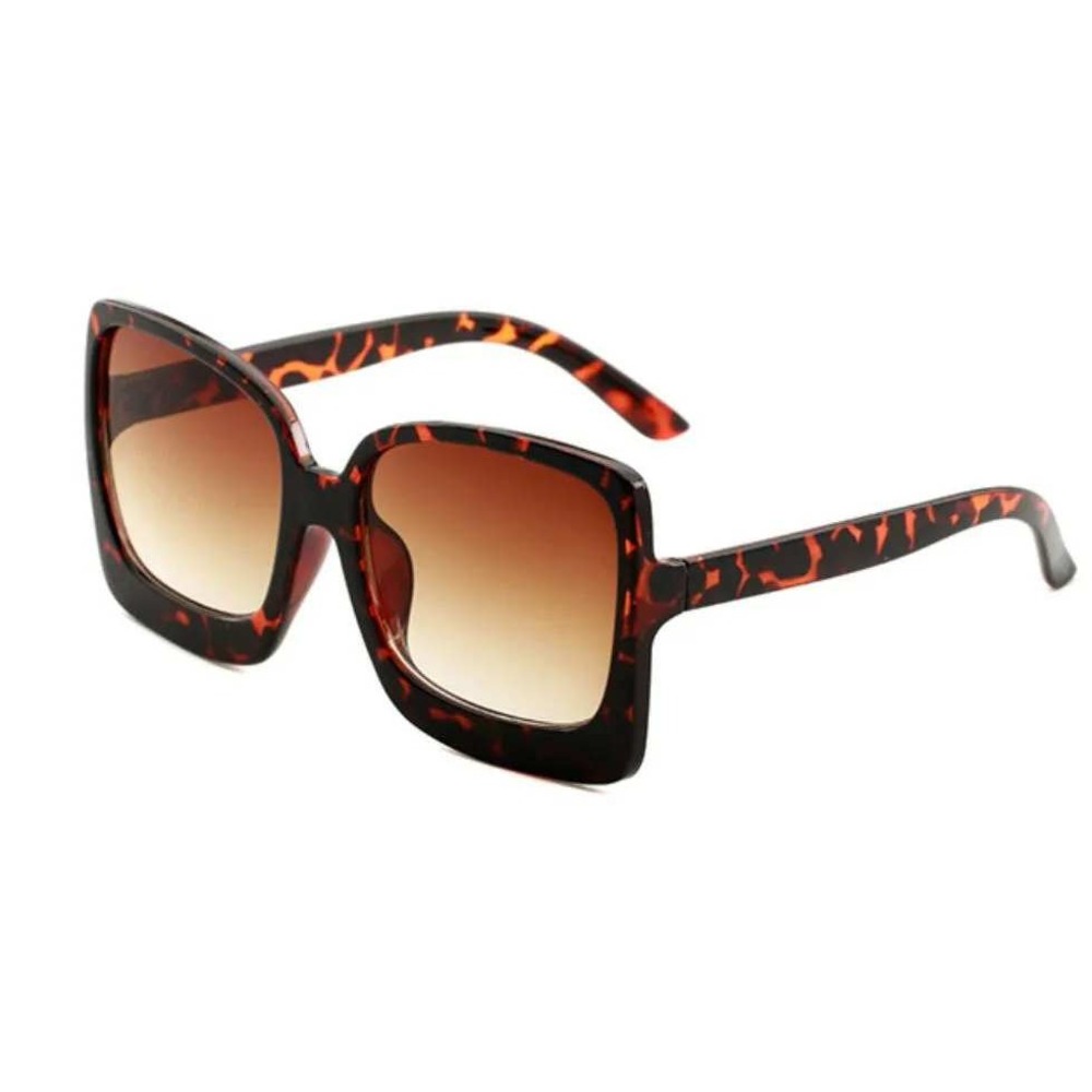 Oversized Square Sunglasses Tortoise Brown Gradient Lens Fashion Sun Glasses